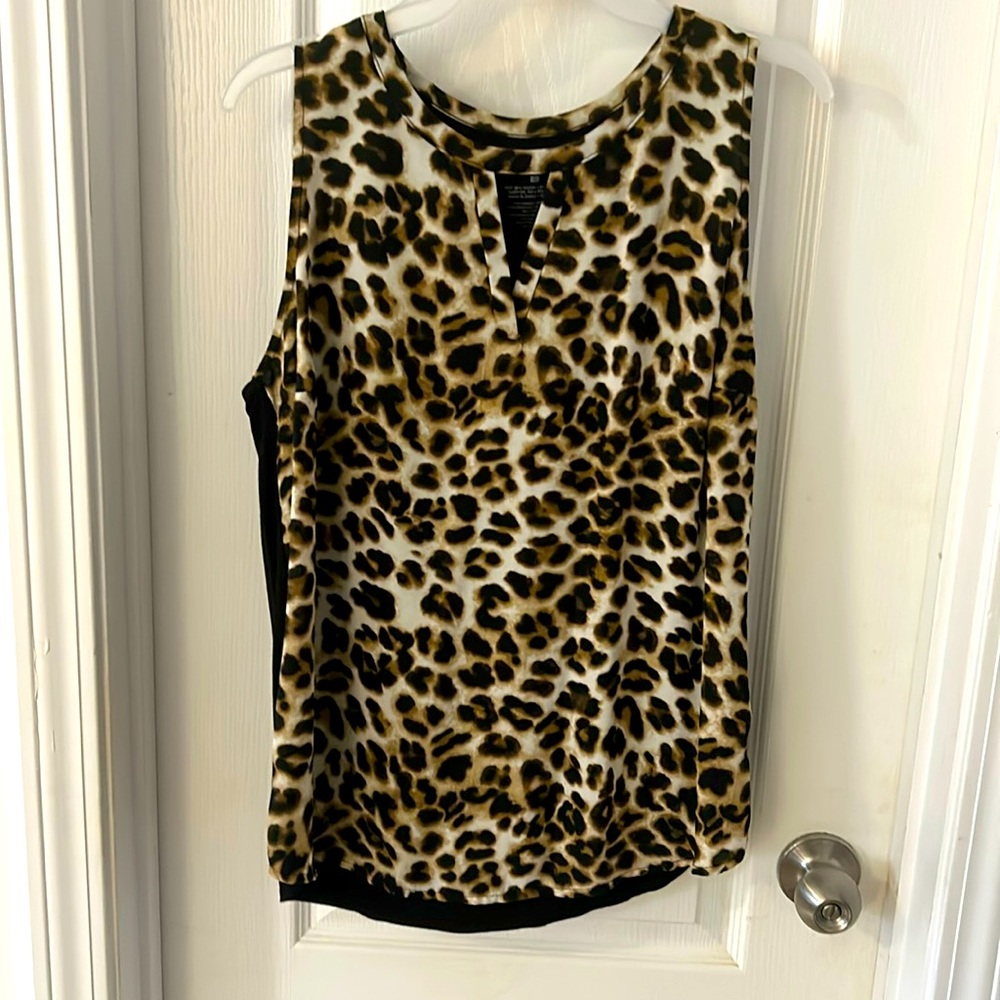 Leopard print blouse great for layering. Leopard print. NY&Co